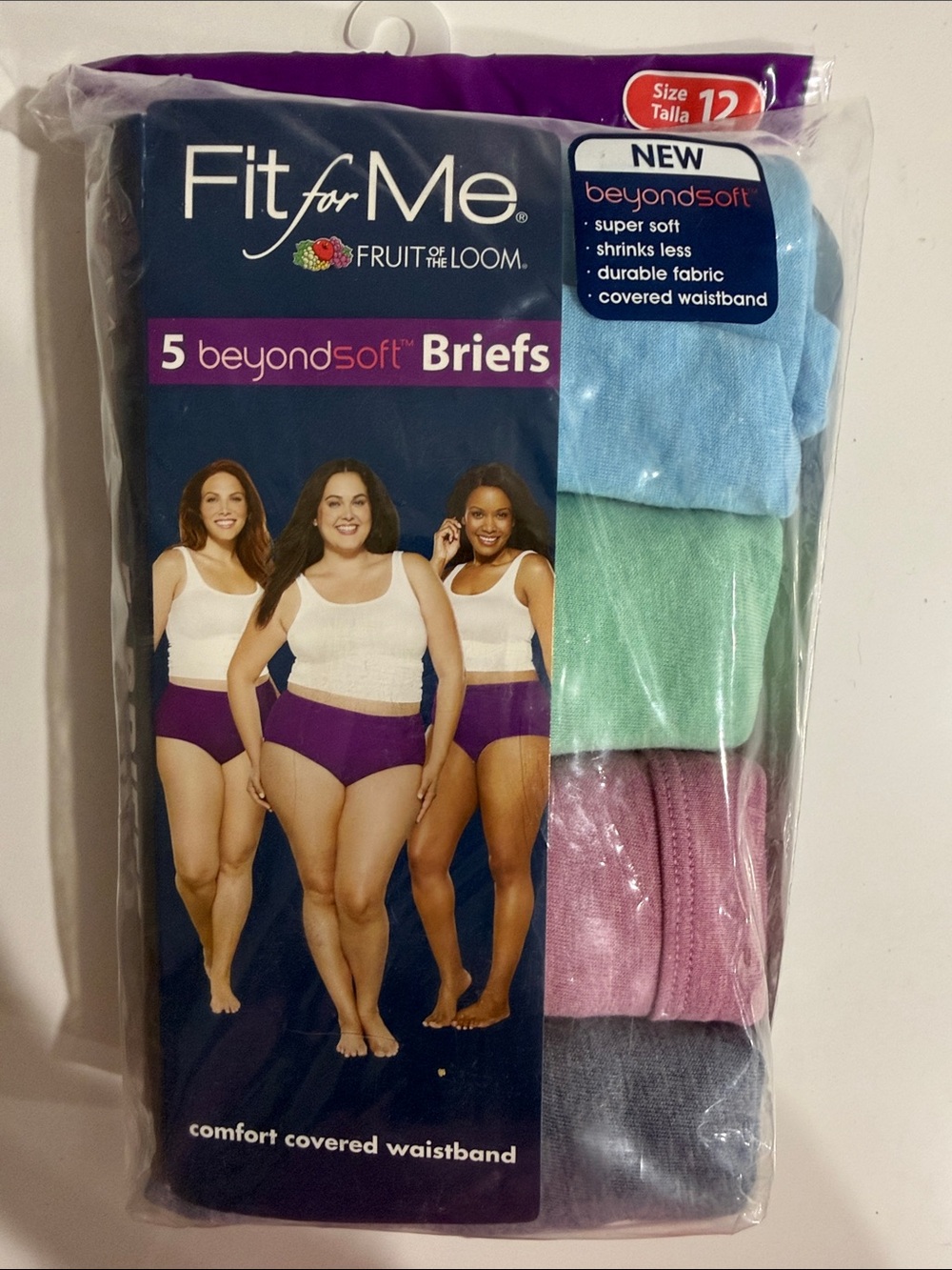 Fruit of the Loom Fit for Me Briefs 5-Pack - Blue, Green, Pink, Gray (4 pack)